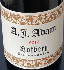 A. J. Adam Dhroner Beerenauslese Riesling 2019 375ml